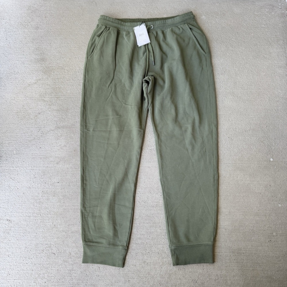 Seven For All Mankind Men's Jogger Sweatpants Olive Green Drawstring Waist  XL